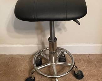 Adjustable Rolling Drafting or Salon Stool with Footrest