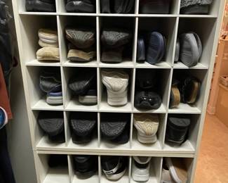 Modular 30-Compartment White Shoe Organizer Cabinet