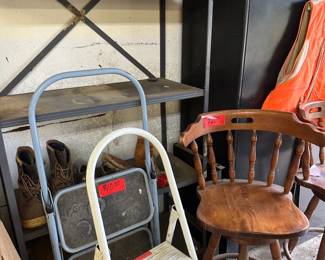 Chairs, Ladder, Shelving