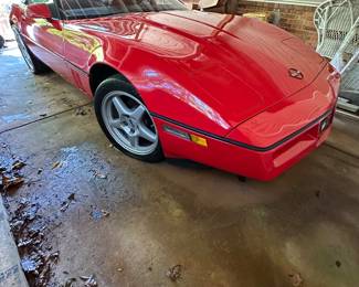 1986 Red Corvette with white convertible top. 89k miles.  More info in the body of the ad.  Taking bids until 3pm Tuesday.  