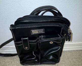 Rosetti Black Leather Utility Crossbody Bag