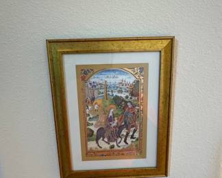 Illuminated Manuscript Style Print of The Flight into Egypt - "The Three Living and the Three Dead"