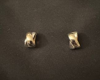 Vintage Christian Dior X-Design Clip-On Earrings