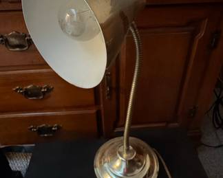 Vintage Brass Gooseneck Desk Lamp