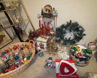 Collection of Assorted Vintage Christmas Decor and Ornaments including Fitz and Floyd