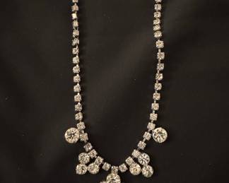 Vintage Rhinestone Statement Necklace
