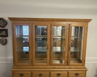 Traditional Oak China Cabinet Hutch by Richardson Brothers Co.