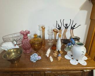 Assorted Vintage Decorative Glassware Collection