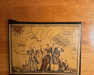 Vintage Fornasetti Style 'L'Ile de France' Decorative Panel