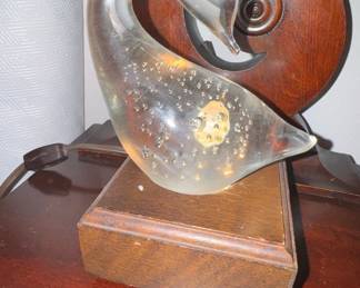 Mid-Century Modern Bullicante Glass Swan Lamp