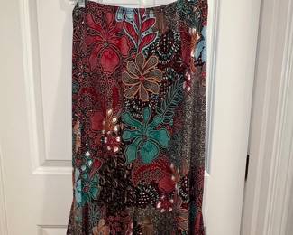 Vintage Farm Rio Inspired Batik-Print A-Line Maxi Skirt