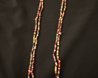 Vintage Multi-Color Paper Bead Necklace