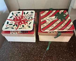 Certified International Christmas Gift Box Cookie Jars