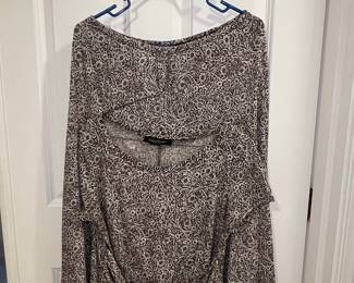 Perceptions New York Paisley Print Ruched Ring-Accent Top