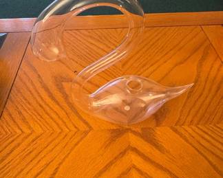 Hand Blown Glass Swan Decanter/Vase