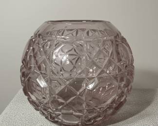 Vintage Lavender Cut Glass Votive Holder