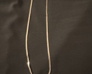 Vintage Sterling Silver Herringbone Chain Necklace