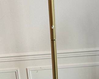 Vintage Brass Torchiere Floor Lamp with Crystal Accents