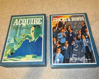 Vintage 3M Bookshelf Series Board Games: Acquire and Stocks & Bonds