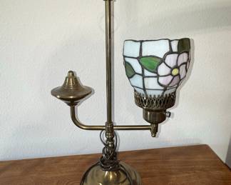 Tiffany Style Floral Stained Glass Student Desk Lamp