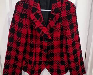 Vintage Coldwater Creek Red and Black Plaid Blazer