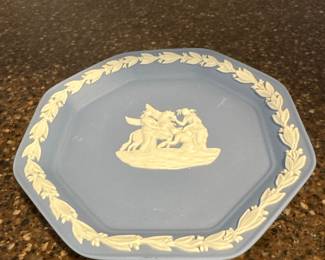 Wedgwood Blue Jasperware Tea Set (Teapot, Sugar Bowl, and Creamer)