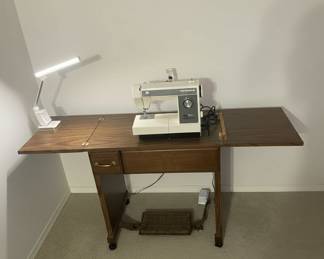 Kenmore 16 Sewing Machine with Drop-Leaf Cabinet and Chair