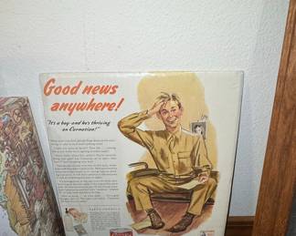 Vintage Carnation Milk 'Good News Anywhere' WWII Advertisement featuring Soldier