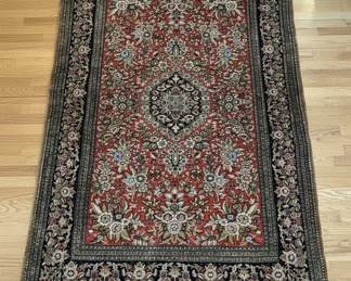Hand-Knotted Persian Kashan Wool Rug