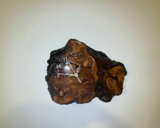 Live Edge Burl Wood Wall Clock