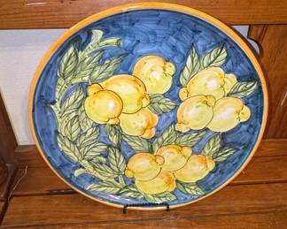 Vietri Italian Majolica Lemon Motif Decorative Platter
