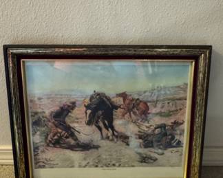 Frederic Remington 'The Fight for the Water Hole' Print