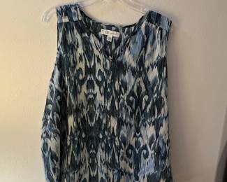 Cristina B Sleeveless Ikat Print Blouse