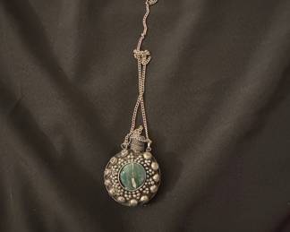 Vintage Indian Perfume Bottle Pendant Necklace