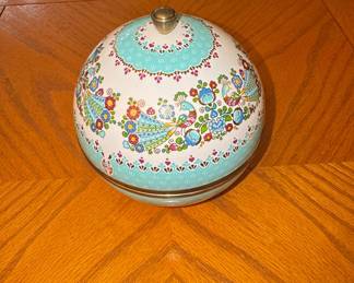 Vintage Steinbock Austria Enamel Peacock Trinket Box