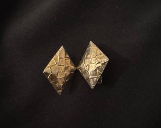 YSL Yves Saint Laurent Pyramid Clip-On Earrings