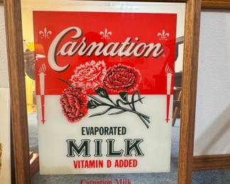 Vintage Carnation Evaporated Milk Mirror Sign