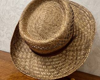 Rush Straw Gambler Hat with Chin Cord