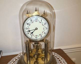 Schatz Anniversary Torsion Clock with Floral Garland Dial