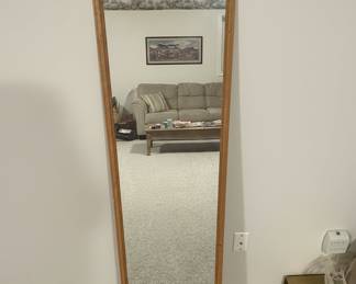 Full-Length Wall Mirror with Wood Frame