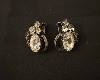 Vintage Eisenberg Ice Rhinestone Clip-On Earrings