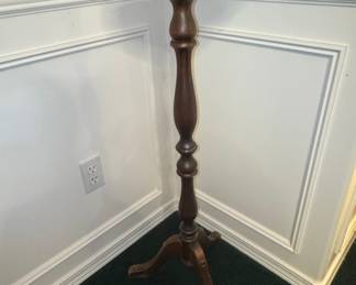 Victorian Walnut Pedestal Plant Stand with Tripod Base