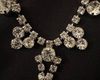 Vintage Rhinestone Statement Necklace