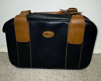 Vintage Traveler's Club Carry-On Travel Bag with Tan Accents