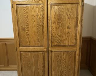 Vintage French Style Oak Two-Door Armoire