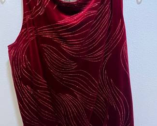 AGB Sleeveless Velvet Top with Glitter Detail