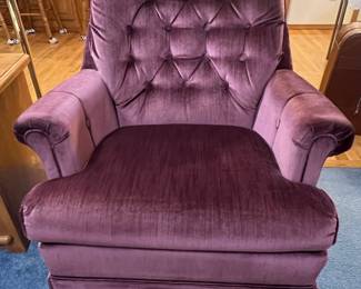Vintage Tufted Velvet Swivel Rocker Chair - pair of 3