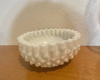 Fenton Milk Glass Hobnail Ashtray/Trinket Dish