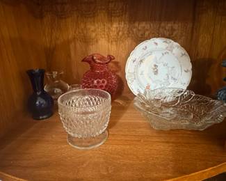 Assorted Vintage Glassware Collection with Indiana Glass Diamond Point