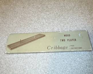 Vintage Two-Player Wooden Cribbage Board Set
